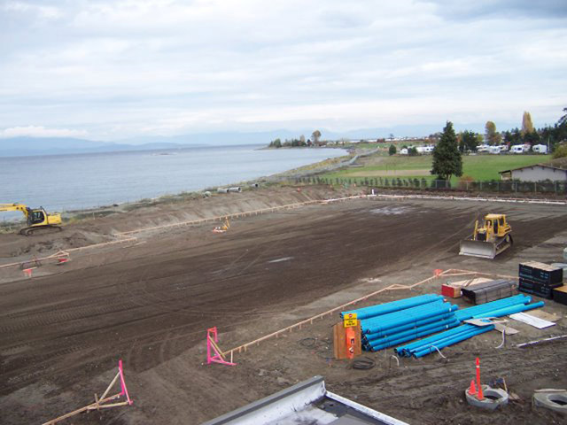 dewatering beside ocean